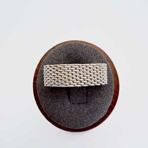 VTG Solid Sterling Silver 925 Mesh Link Interwoven Flexible Band Ring Size 9
